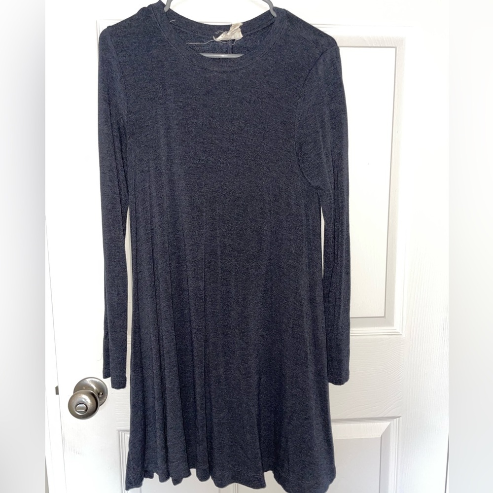 Gray long sleeve fleece Loft Lounge dress XS